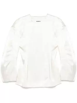 Атласная блузка Jil Sander, белый