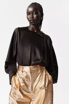 Атласная блузка & Other Stories, коричневый