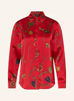 Атласная блузка-рубашка Lauren Ralph Lauren, мультиколор