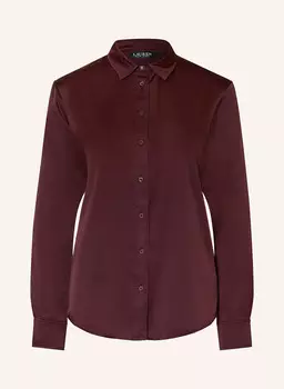 Атласная блузка-рубашка LAUREN RALPH LAUREN, темно-красный