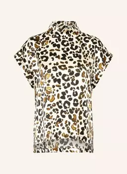 Атласная блузка-рубашка lilienfels, экрю/темно-коричневый