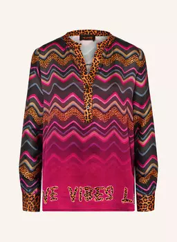 Атласная блузка-рубашка miss goodlife, розовый/серый/оранжевый