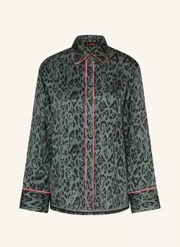 Атласная блузка-рубашка miss goodlife, зеленый/черный