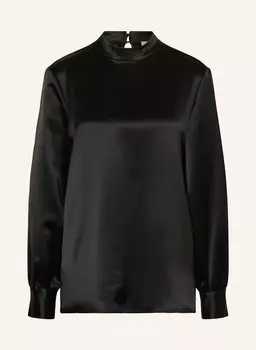 Атласная блузка-рубашка MRS & HUGS, черный