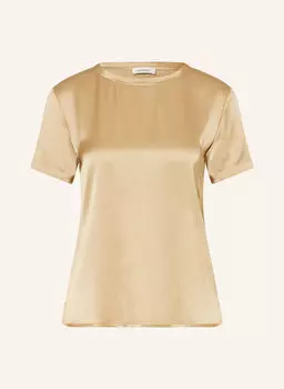 Атласная блузка рубашка Ottod'Ame, коричневый