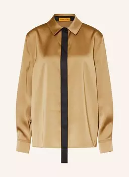 Атласная блузка-рубашка STINE GOYA, кэмел