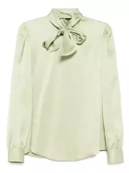 Атласная блузка с бантом TOM FORD, зеленый