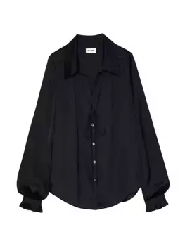 Атласная блузка с длинными рукавами Tilan Zadig & Voltaire, цвет noir