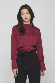 Атласная блузка с длинными рукавами Vila, фиолетовый