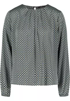 Атласная блузка с принтом Zero, коричневый