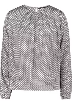 Атласная блузка с принтом Zero, синий