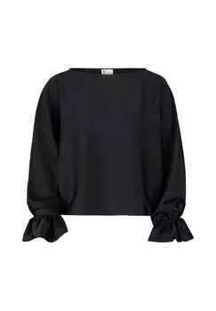 Атласная блузка с рукавами «летучая мышь» Vera Mont, черный