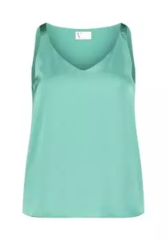 Атласная блузка с V-образным вырезом Vera Mont, цвет Silky Green