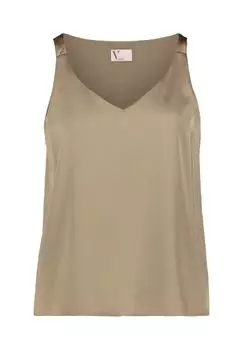 Атласная блузка с V-образным вырезом Vera Mont, цвет Turf