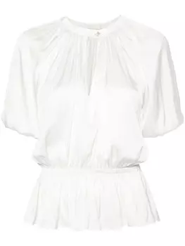 Атласная блузка с вырезом-капляйкой Zadig&Voltaire, белый