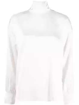 Атласная блузка с высоким воротником Fabiana Filippi, белый