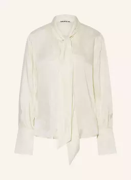 Атласная блузка с завязками на воротнике Vanilia, экрю