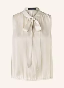 Атласная блузка-топ Oui, бежевый