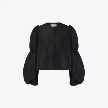 Атласная блузка Zoey с рукавами-фонариками Malina, черный