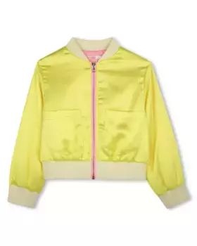Атласная девичья куртка с застежкой-молнией Billieblush, жёлтый
