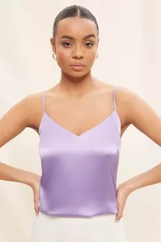 Атласная футболка без рукавов на бретелях Friends Like These, фиолетовый