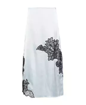 Атласная кружевная юбка Celeste R Ganni, синий