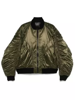 Атласная куртка-бомбер Mugler, зеленый