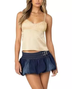 Атласная майка Edikted Blanca с кружевной отделкой, желтый