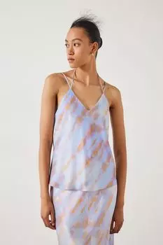 Атласная майка Ella Hush, синий