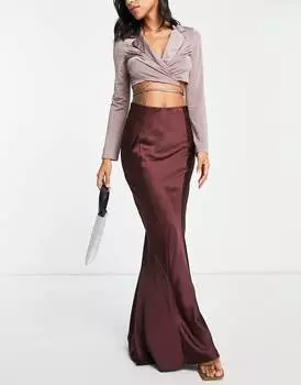 Атласная макси-юбка с рыбьим хвостом ASOS DESIGN