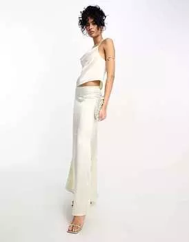 Атласная миди-юбка кремового цвета Vila Bridal