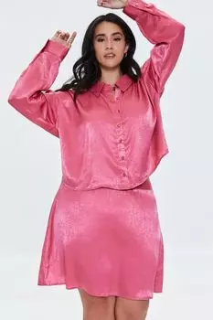 Атласная мини-юбка больших размеров Forever 21, роза