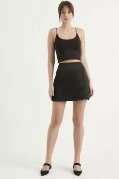 Атласная мини-юбка Herita, черный