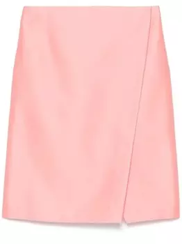 Атласная мини-юбка с запахом «герцогиня» Philosophy Di Lorenzo Serafini, розовый
