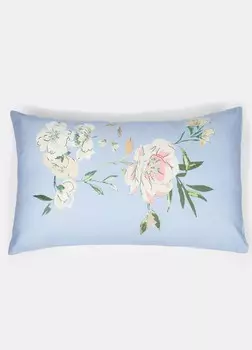 Атласная наволочка из чистого хлопка с принтом Croff, синий