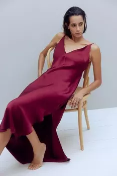 Атласная ночная рубашка H&M, красный