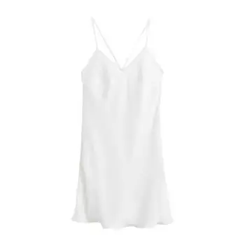 Атласная ночная сорочка на бретелях H&amp;M, белый