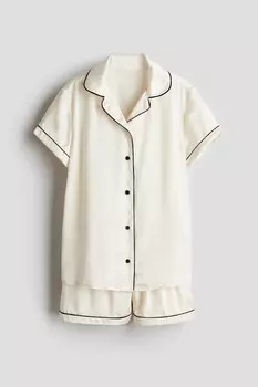Атласная пижама H&M, бежевый