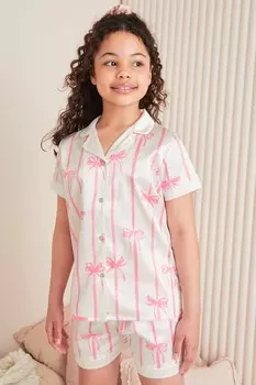 Атласная пижама Lipsy, белый