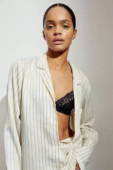 Атласная пижама с рубашкой и брюками H&M