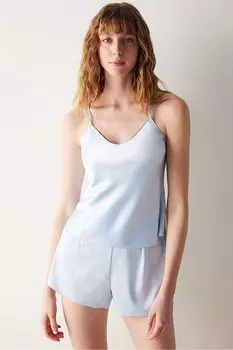 Атласная пижама с вырезом на спине Penti, синий