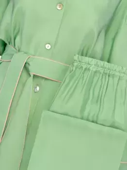 Атласная пижама Sleeper, зеленый