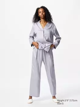 Атласная пижама Uniqlo, серый