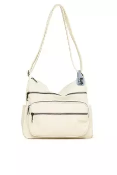 Атласная повседневная сумка с множеством молний и карманов Bagmori, белый