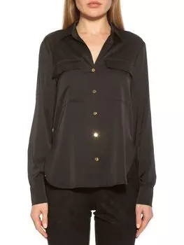Атласная рубашка Alexia Admor, черный