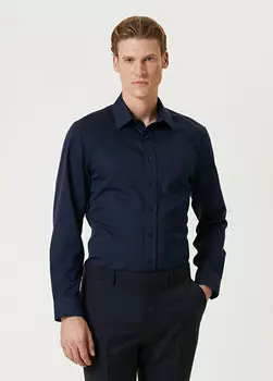 Атласная рубашка без утюга Network, синий