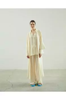 Атласная рубашка цвета экрю Juste Studio