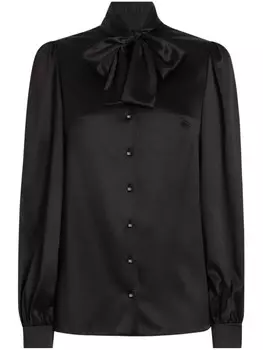 Атласная рубашка Dolce & Gabbana, черный