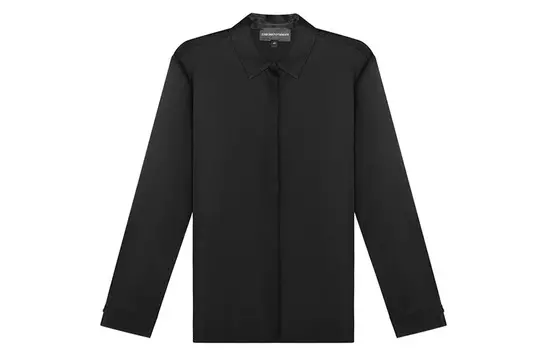 Атласная рубашка EMPORIO ARMANI, черный