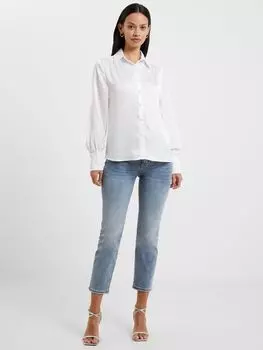 Атласная рубашка French Connection, белая